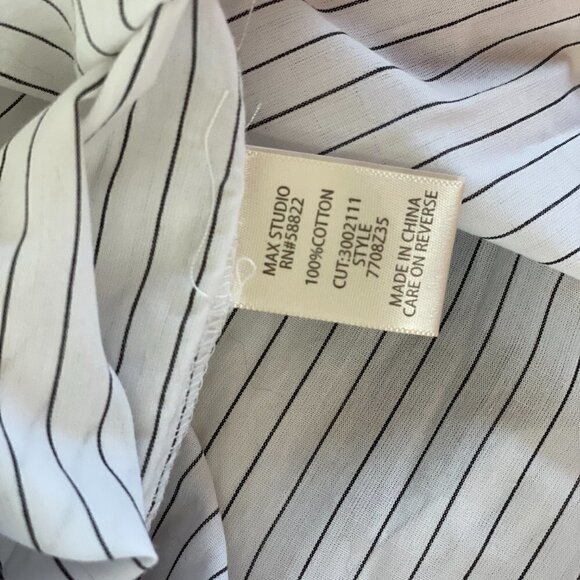 MAX Studio Striped Button Up Blouse - Picture 7 of 8